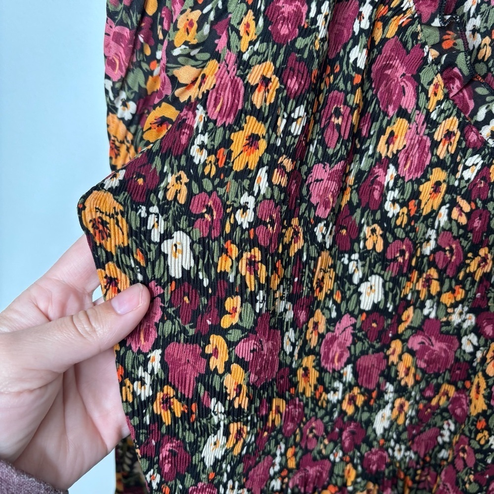 Ninety Clothing Co Floral Boho Tunic Top Women’s 1X Multicolor Rayon 3/4 Sleeve - Picture 7 of 12